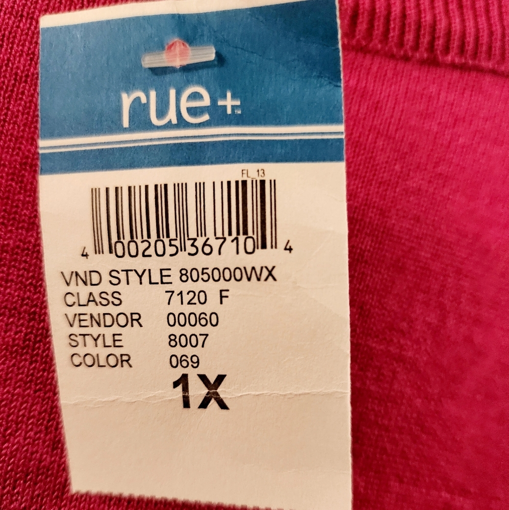 NWT - Rue 21 "HUGDEALER" Tunic Graphic Sweater Plus Size 1X - Picture 2 of 3